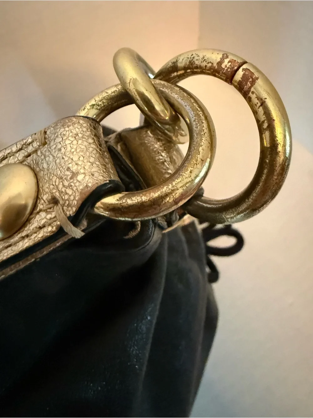 Coach Black Leather Hobo with Gold Hardware